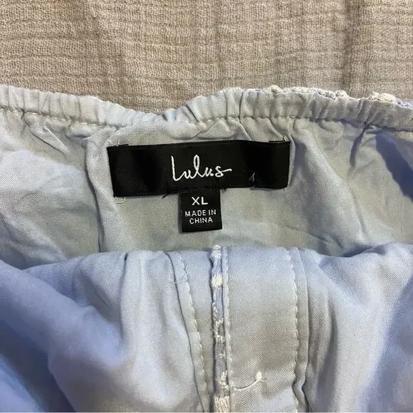 NWOT Lulus Perfectly Angelic Light Blue Embroidered Floral Mini Dress - Picture 10 of 11